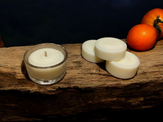 GeileKerzn Refill Teelicht - Orange (Ätherisches Bio-Öl)