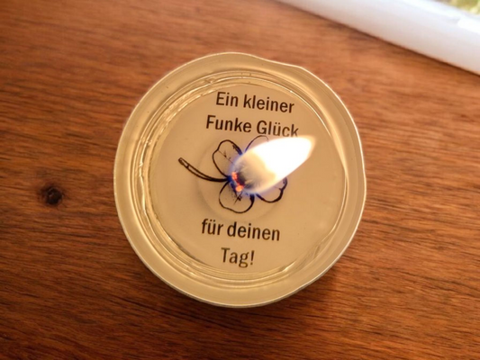 Teelicht "Ein kleiner Funke Glück für deinen Tag"