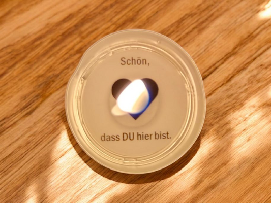 Teelicht "Schön, dass DU hier bist"