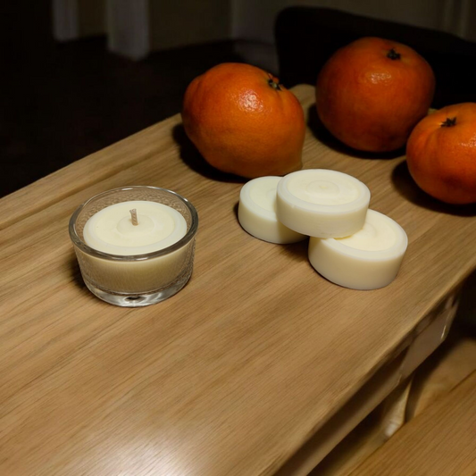 GeileKerzn Refill Teelicht - Mandarine (Ätherisches Öl)